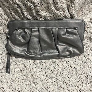 Chateau Silver Gathered Wristlet Clutch